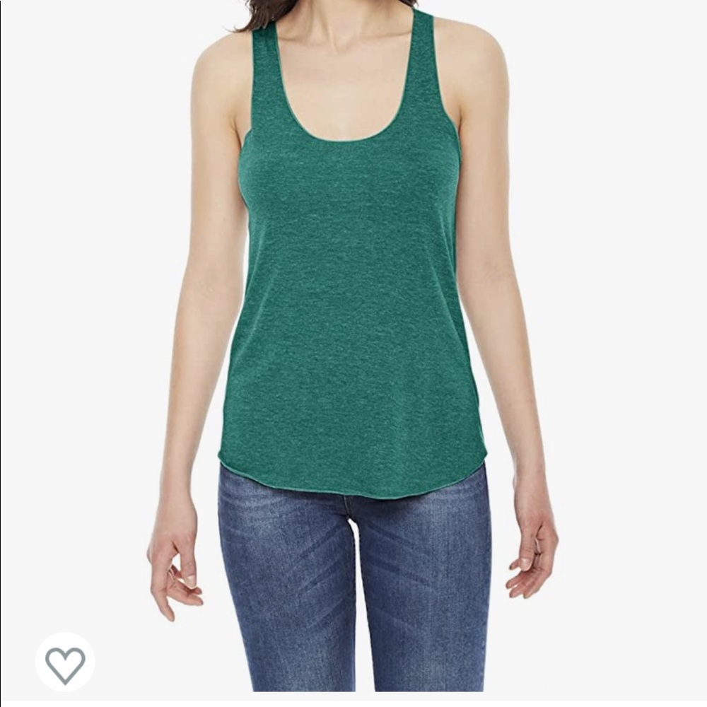 Tri Evergreen & Tri Lemon American Apparel Tri-Blend Sleeveless Racerback Tank - Picture 3 of 12